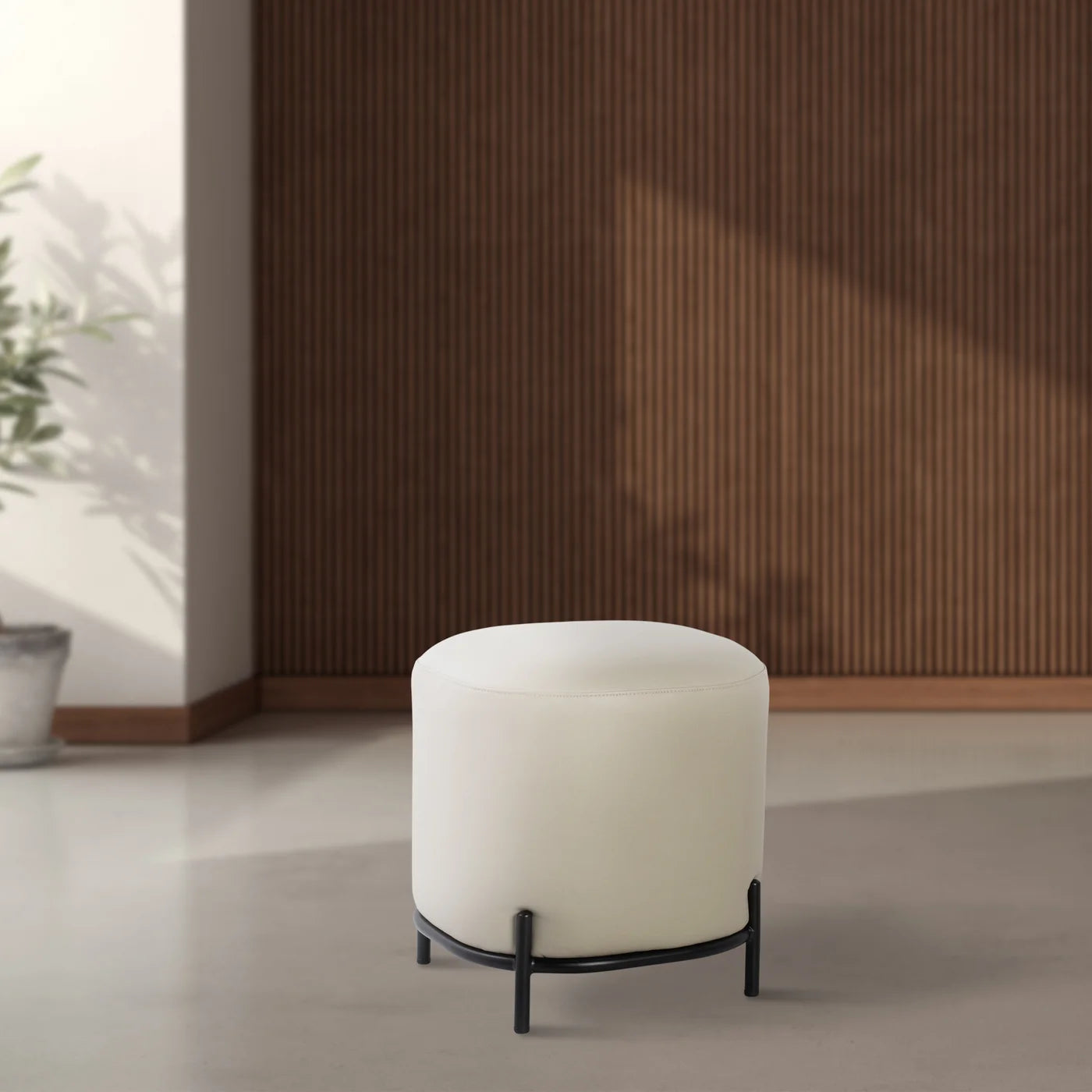 Zoey leather hot sale cocktail ottoman